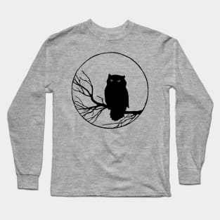 Scary Vintage Owl on Tree Long Sleeve T-Shirt